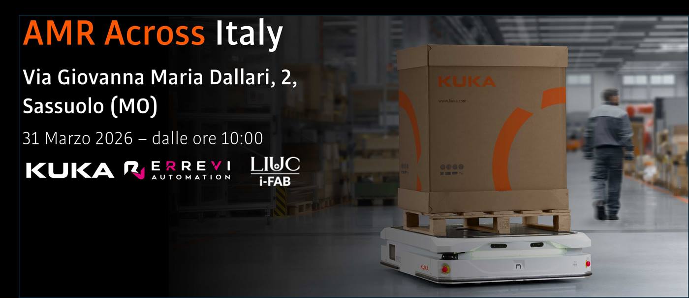 AMR Across Italy - evento dedicato agli AMR (Autonomous mobile robots) organizzato da KUKA insieme ad Errevi Automation