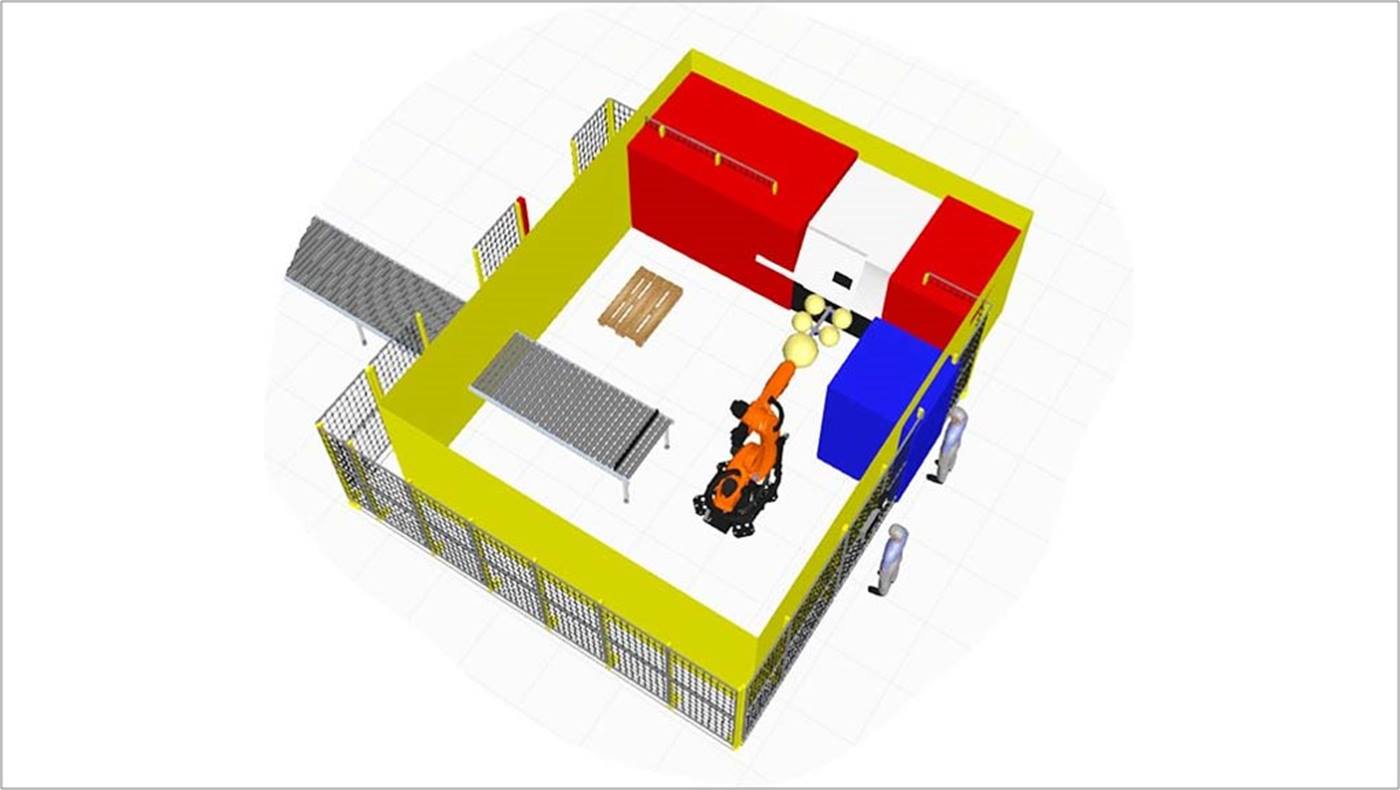 Simulation von Schutzräumen mit den KUKA Safety Services