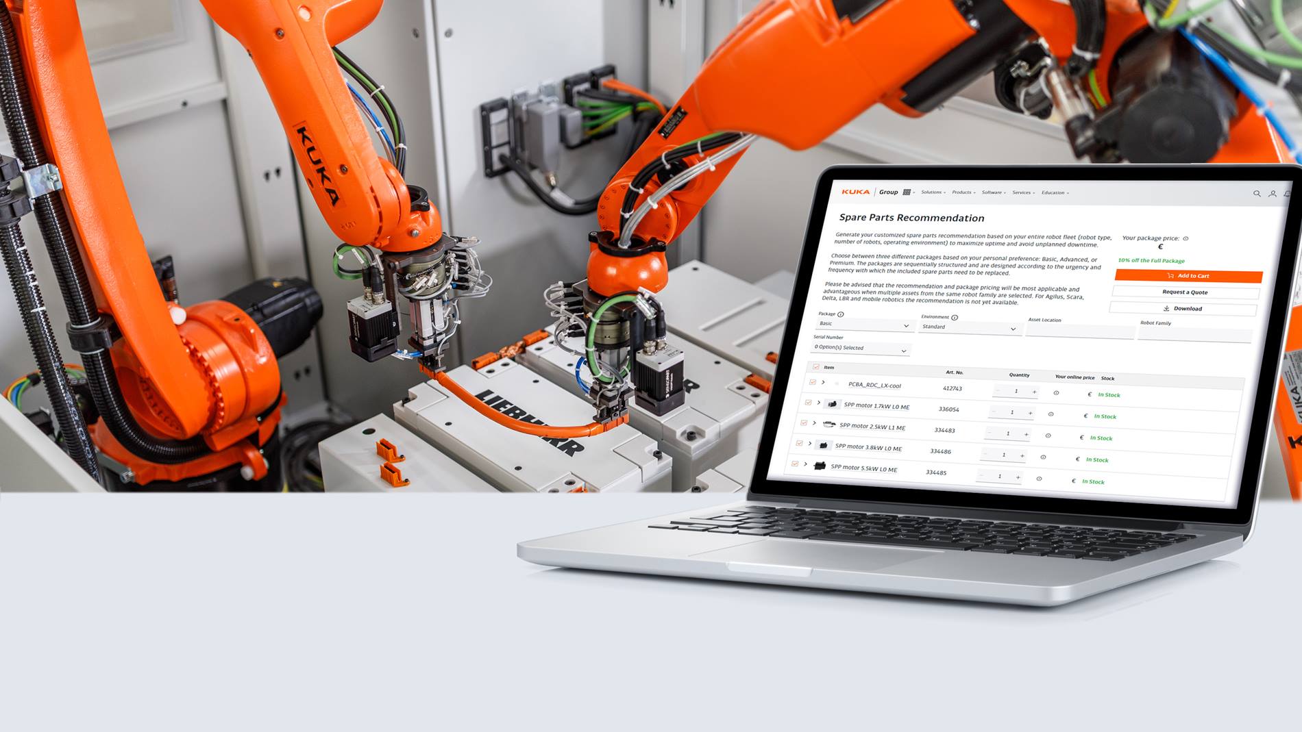 Ersatzteile für KUKA Roboterflotte effizient planen und bevorraten