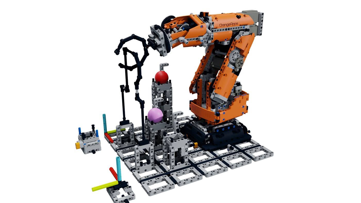 Ein mit der KUKA.Sim 4x simulierter Roboter – man programmiert somit einen digitalen Zwilling, wie einen echten Industrieroboter. 