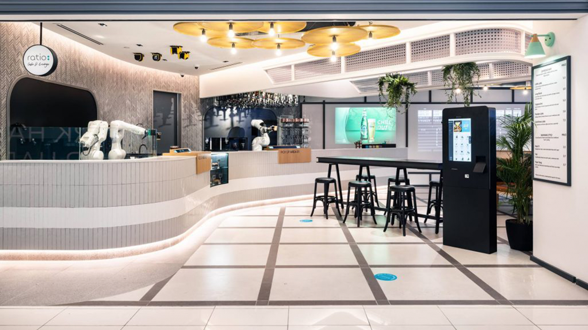 Das weltweit erste Roboter-Café mit Lounge auf KUKA Roboter