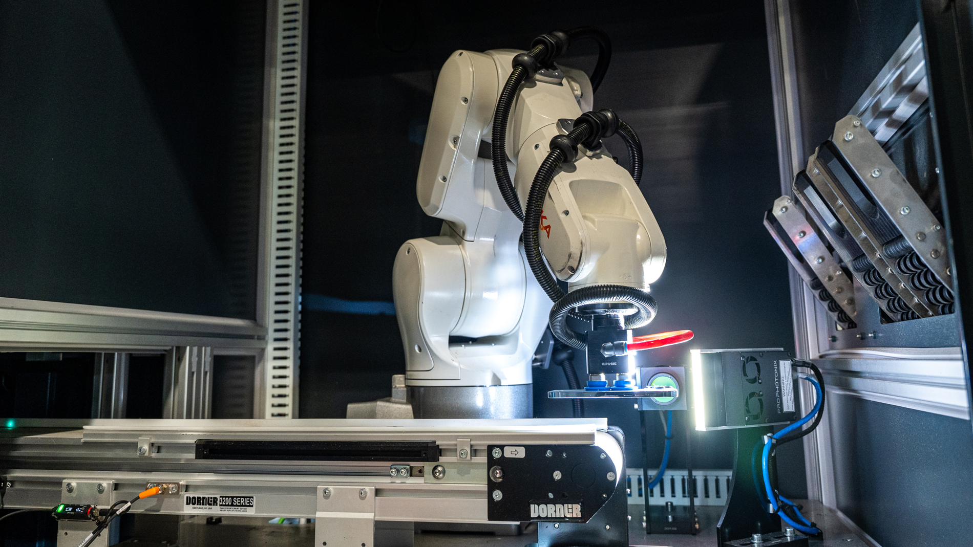 Phone inspection by a KR AGILUS industrial robot