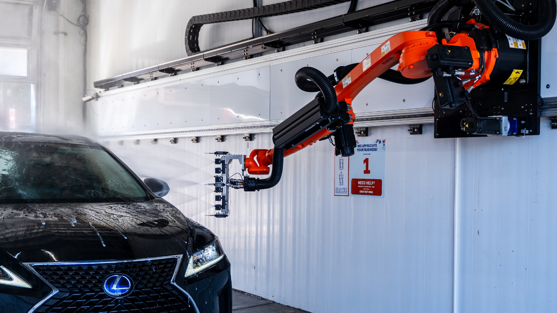 KUKA Robot washes car