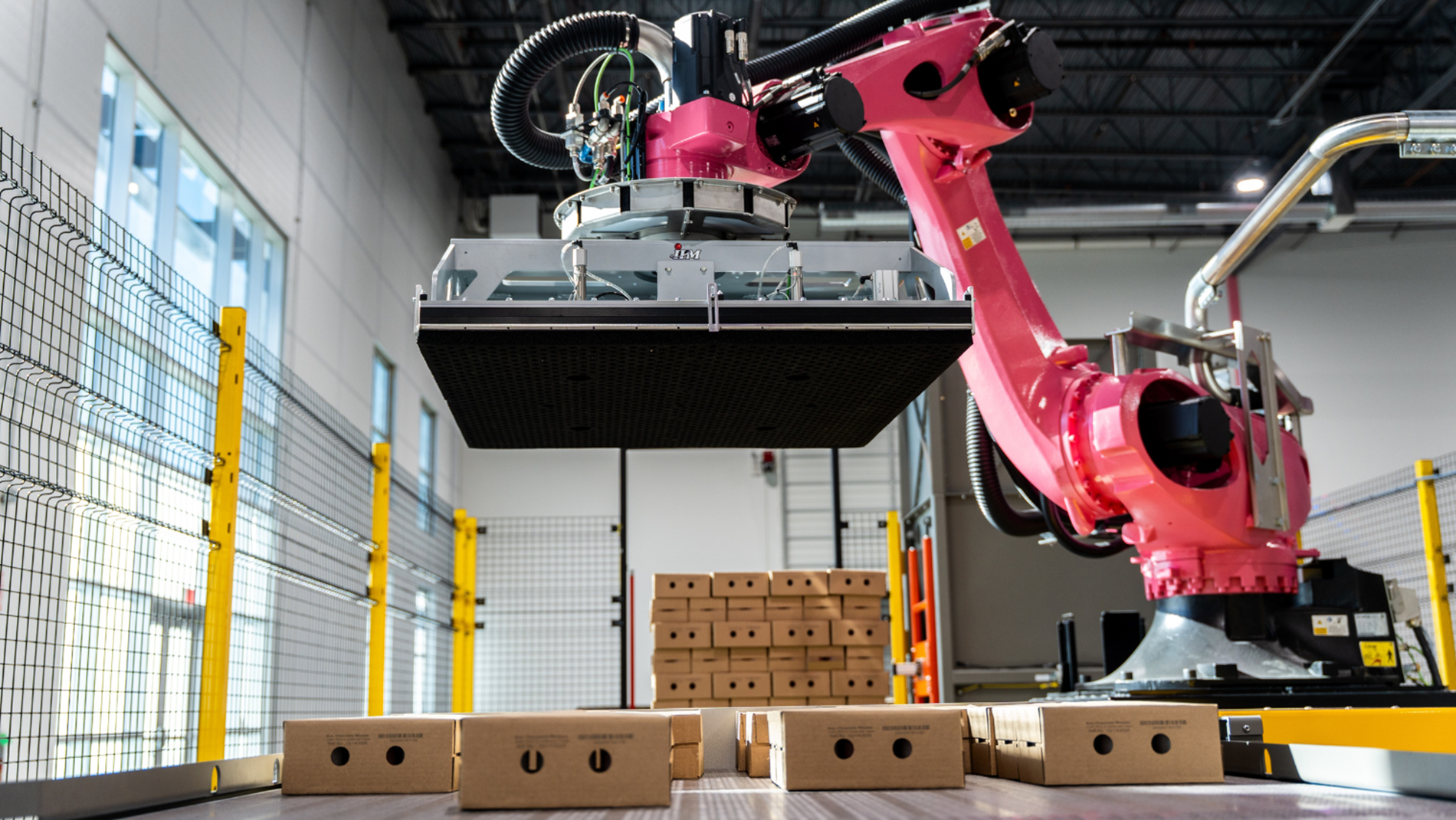 KUKA Robot palletizing food cases