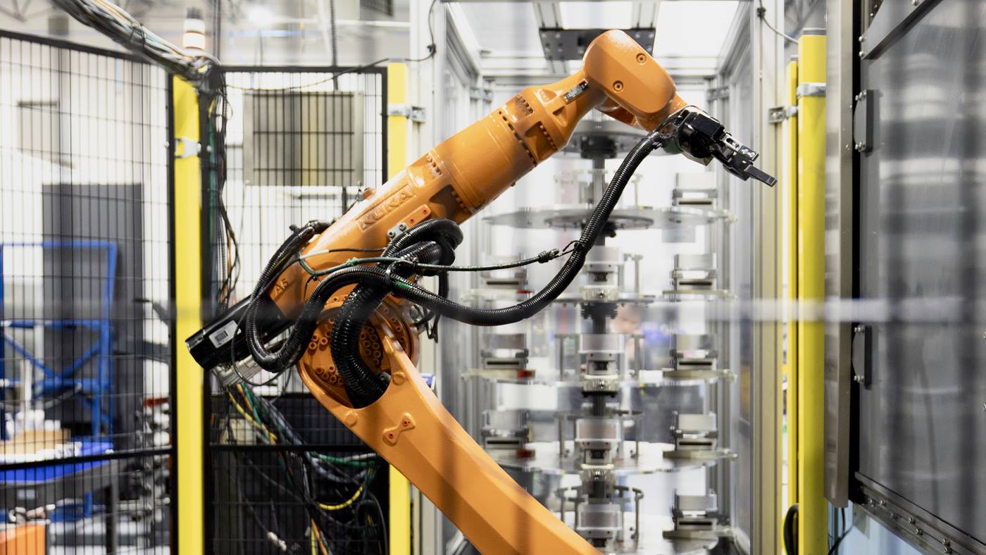 KUKA robot used in precision machining shop
