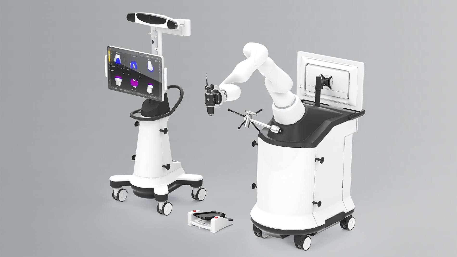 The surgical robot from Monogram Orthopedics is used on a model knee, medical robot, surgical robot, surgical robot