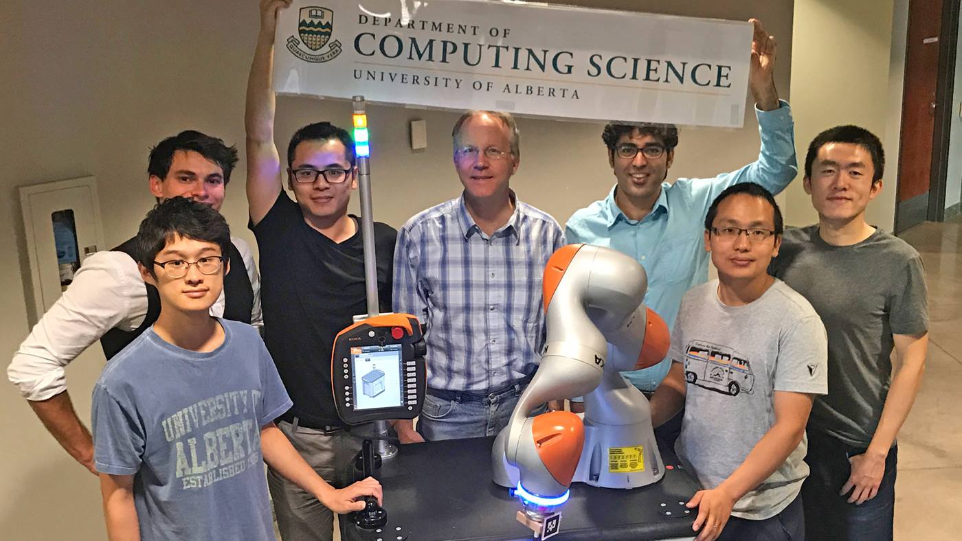 The robobtics team from University of Alberta with KUKA's LBR iiwa