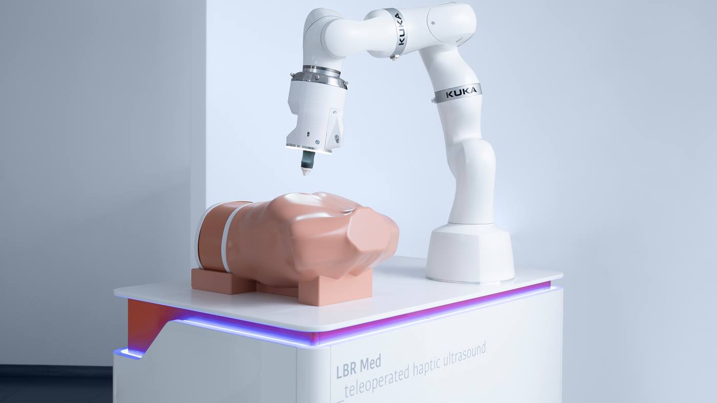 Die Demo verdeutlicht die Vorteile der haptischen Telemanipulation am Beispiel von Ultraschall.