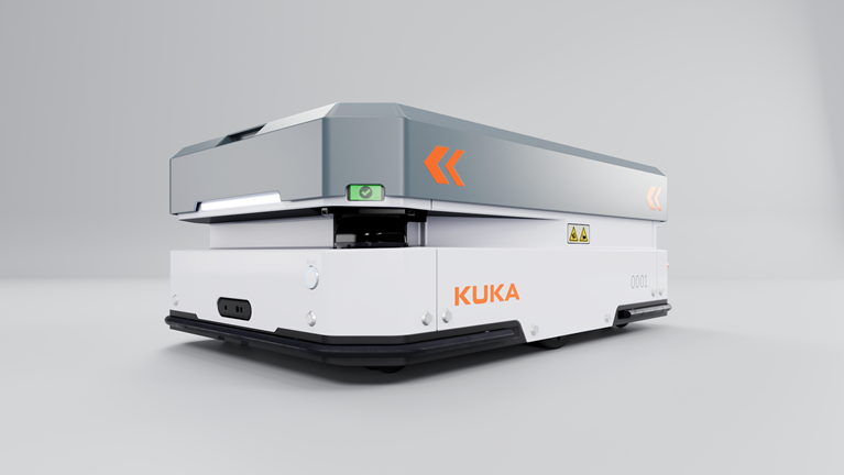 Two diagonally positioned laser scanners, combined with 3D cameras, ensure comprehensive 360‑degree protection of the AMR.