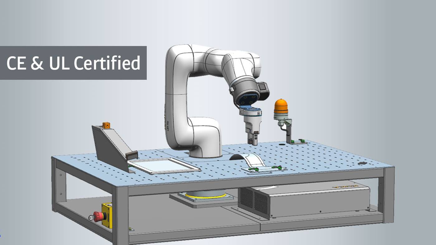 Flexible HRC cobot training cell for industrial robotics education, robot programming and human-robot collaboration training