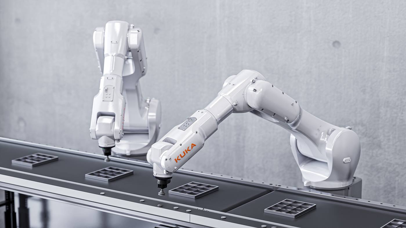 Robot pequeño: agarre, clasificación, embalaje y etiquetado, optimizado para alta velocidad y flexibilidad.