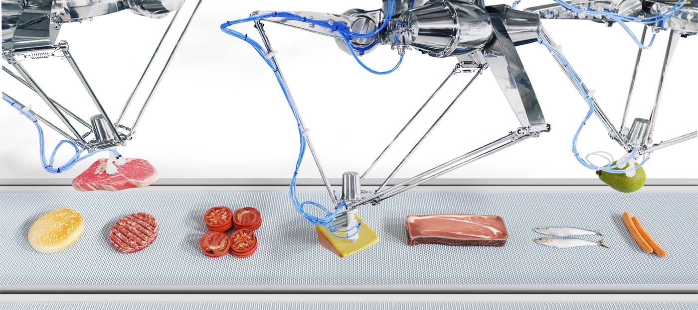 卫生机器设计中的高速机器人 KR DELTA 用于食品的取放应用