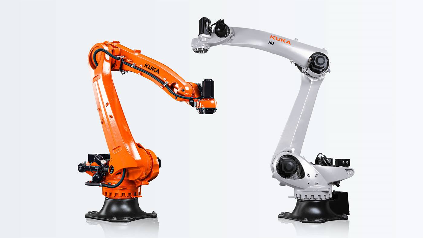 KR QUANTEC PA KUKA palletizing robot for medium loads with hygienic design – ideal for food, pharmaceutical, cosmetics and cold storage applications.